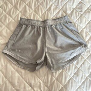 Under Armour Womens Size Small Gray Elastic Waist Play Up Shorts Running Loose